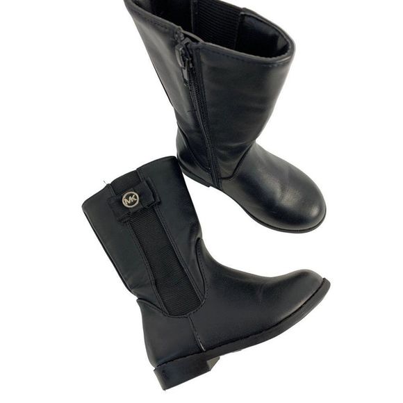 Girls youth Toddler Michael Kors Boots black bow tie logo size 7 6038 EUC - Picture 3 of 9